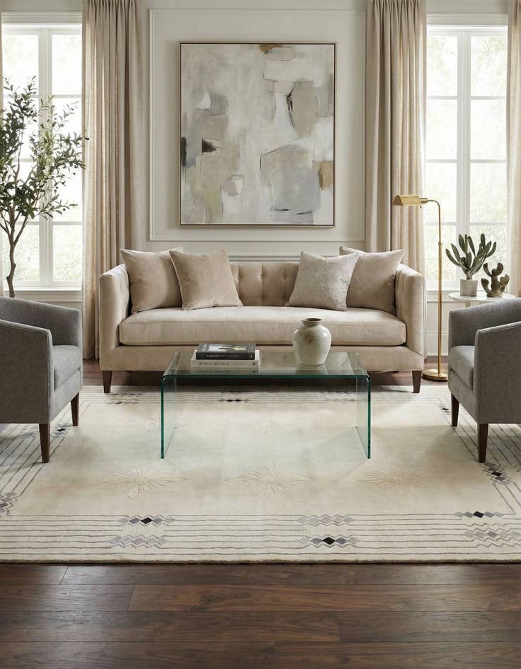 Detail image of 6' 10 x 9' 6  Hand Knotted Darya Wool Rug