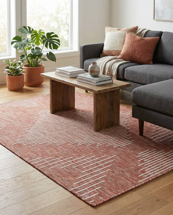Detail image of 4' x 6' Easy-Clean Modern Indoor / Outdoor Rug