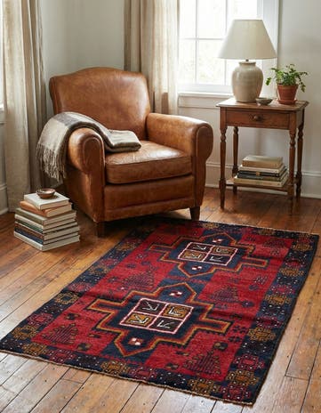 2' 9 x 4' 8 Hand Knotted Balouch Persian Wool Rug
