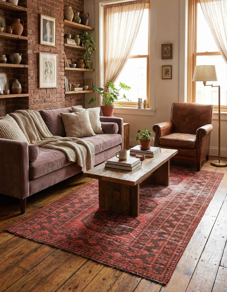 Detail image of  3' 7 x 5' 10  Hand Knotted Ultra Vintage Persian Wool Rug