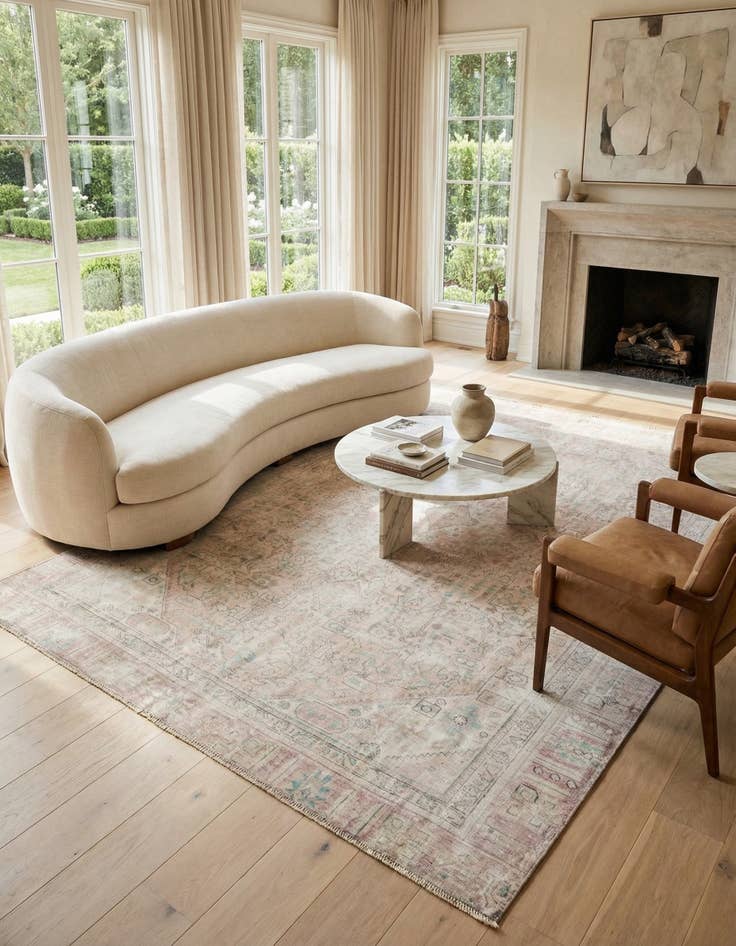 Detail image of 7' 3 x 10' 6  Hand Knotted Ultra Vintage Persian Wool Rug