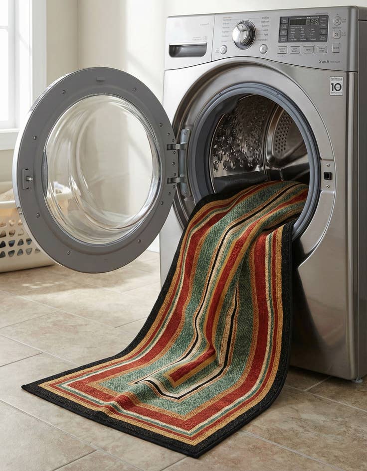 Detail image of 2' 7 x 12'  Washable Modern Indoor / Outdoor Runner Rug