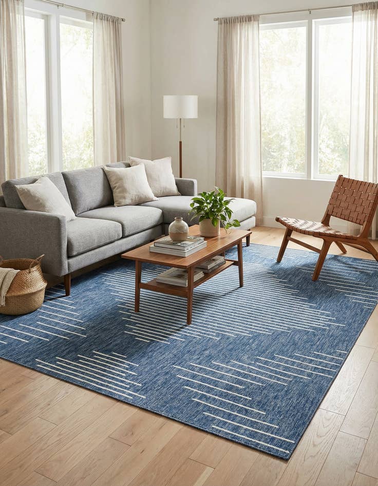 Detail image of 7' 10 x 10' Easy-Clean Modern Indoor / Outdoor Rug