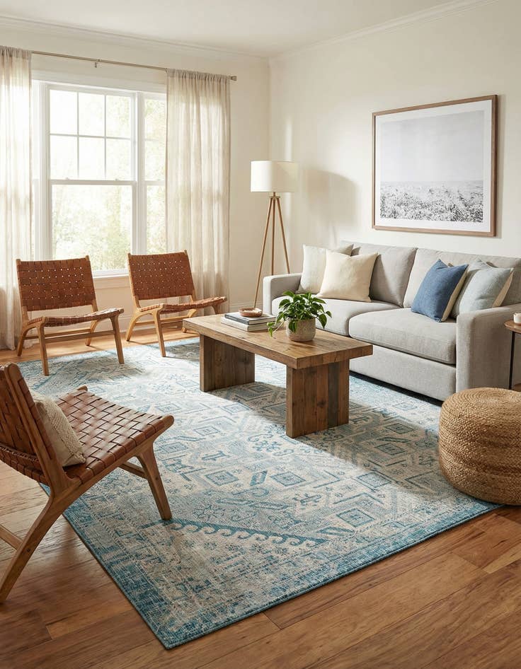 Detail image of 9' x 12' Easy-Clean Aztec Indoor / Outdoor Rug