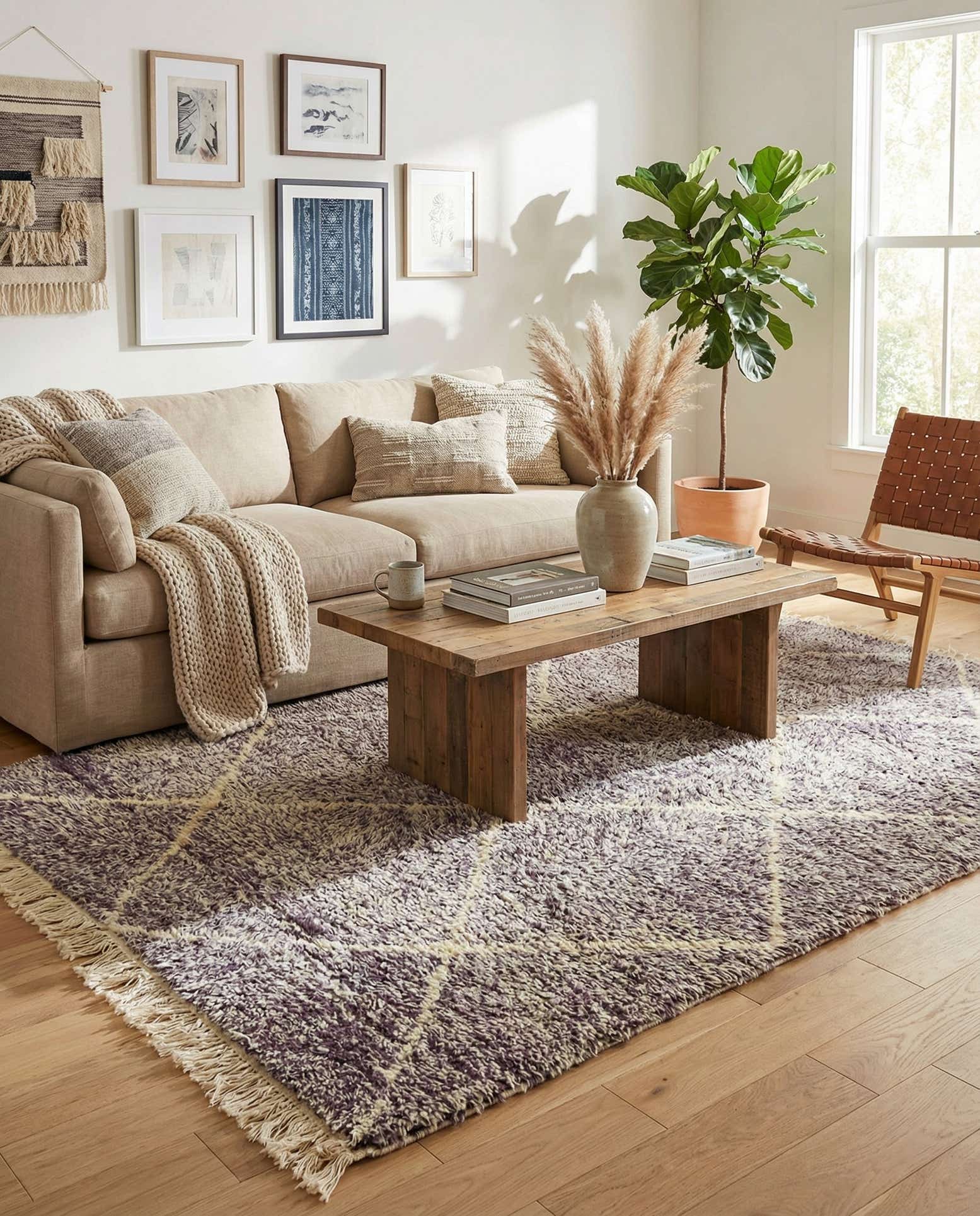 4' 10 x 8' 9 Hand Knotted Moroccan Wool Rug
