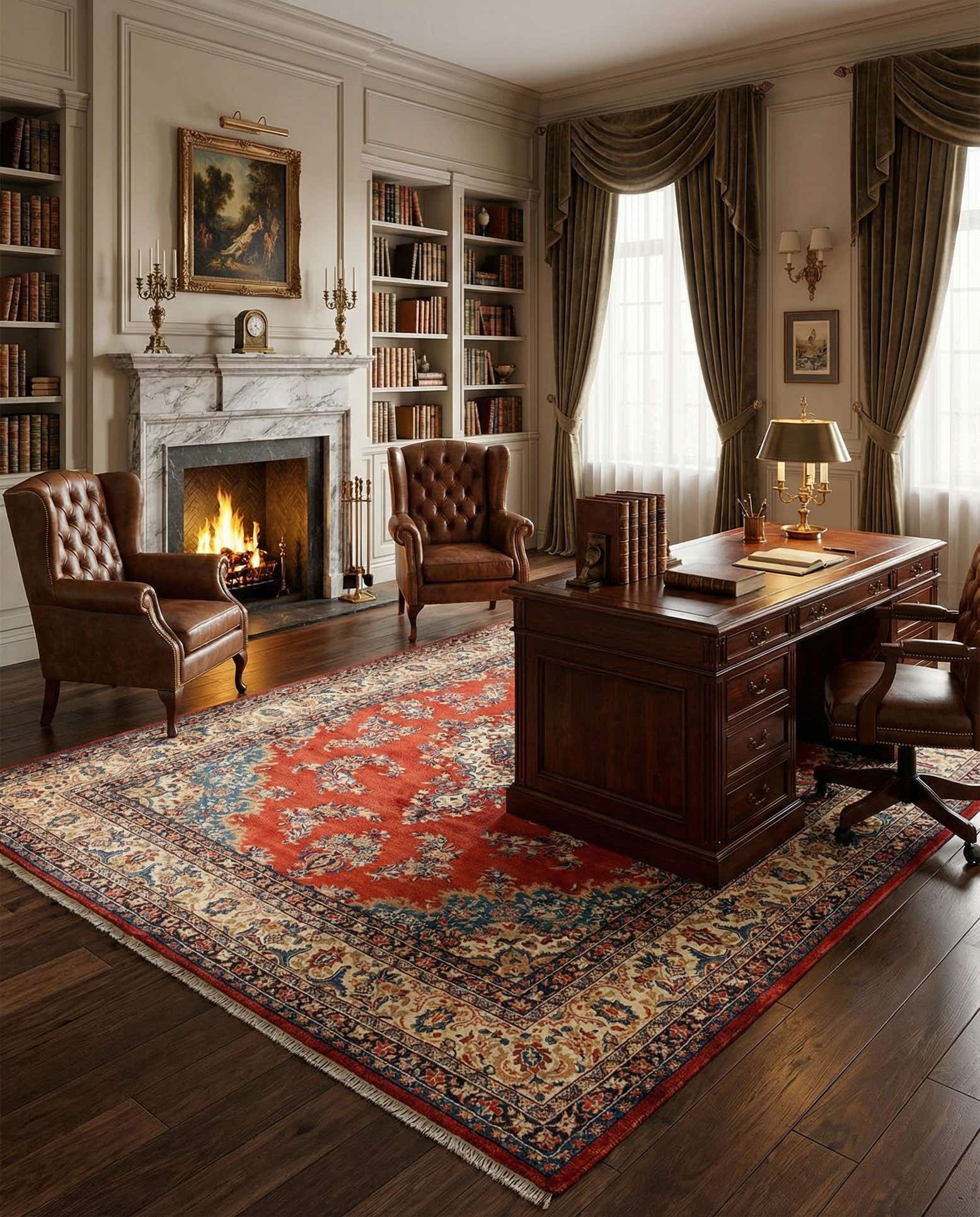 8' 10 x 12' Kashan Wool Rug