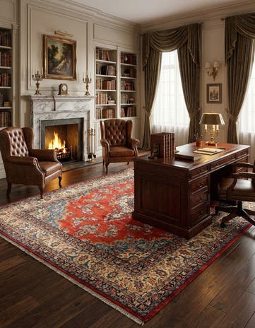 8' 10 x 12' Kashan Wool Rug