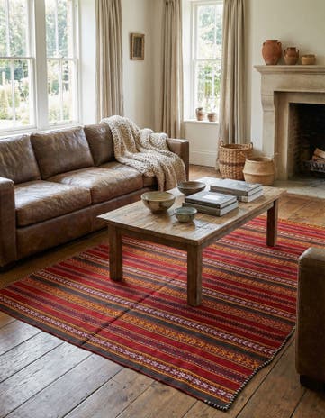 4' 8 x 6' 1 Hand Knotted Kilim Fars Persian Wool Rug