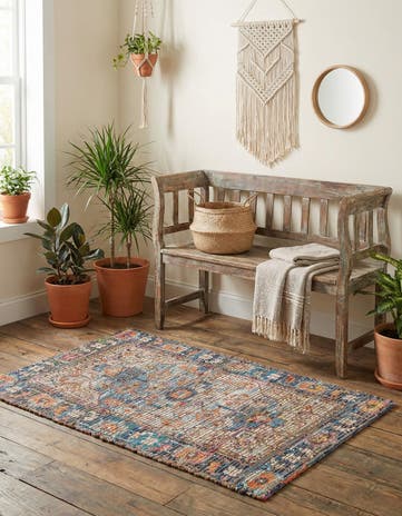 2' x 3' 1 Hand Woven Chenille Jute Rug