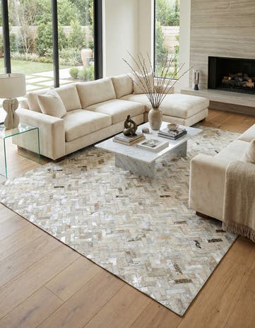 5' 4 x 7' 6 Cowhide Stocks Rug