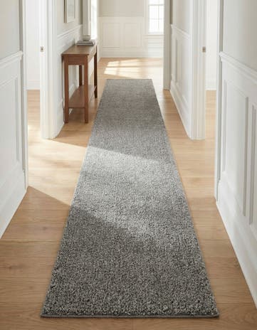 Gray Solid Frieze Runner Rug