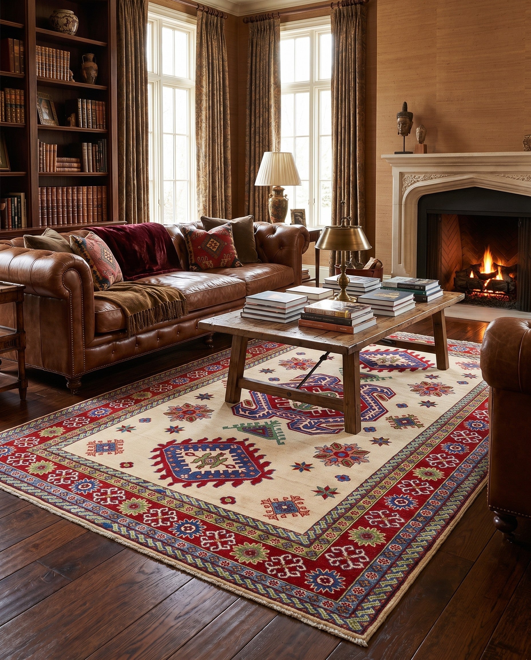 6' 6 x 9' 9 Hand Knotted Kazak Rug