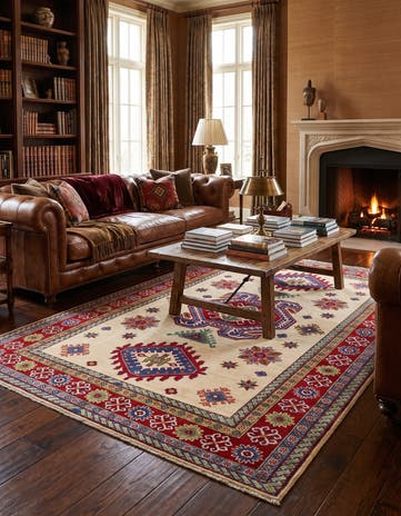 6' 6 x 9' 9 Hand Knotted Kazak Rug