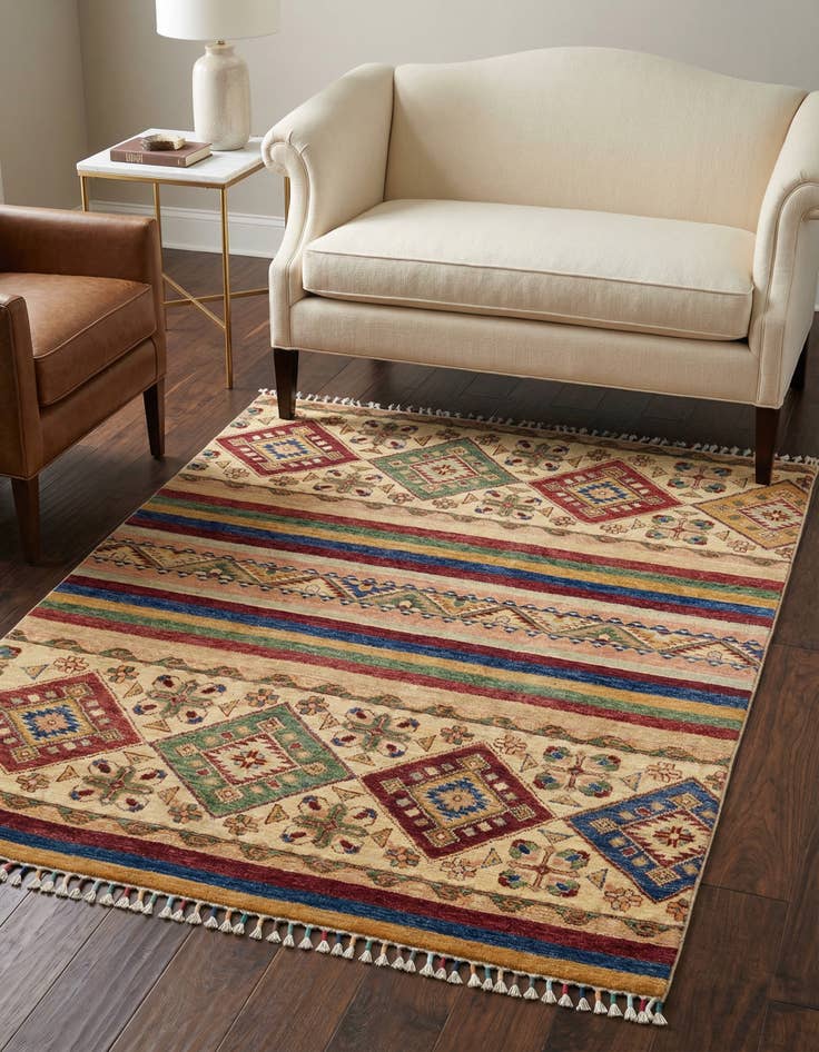 Detail image of 4' 1 x 5' 8 Hand Knotted Ariana Ziegler Rug