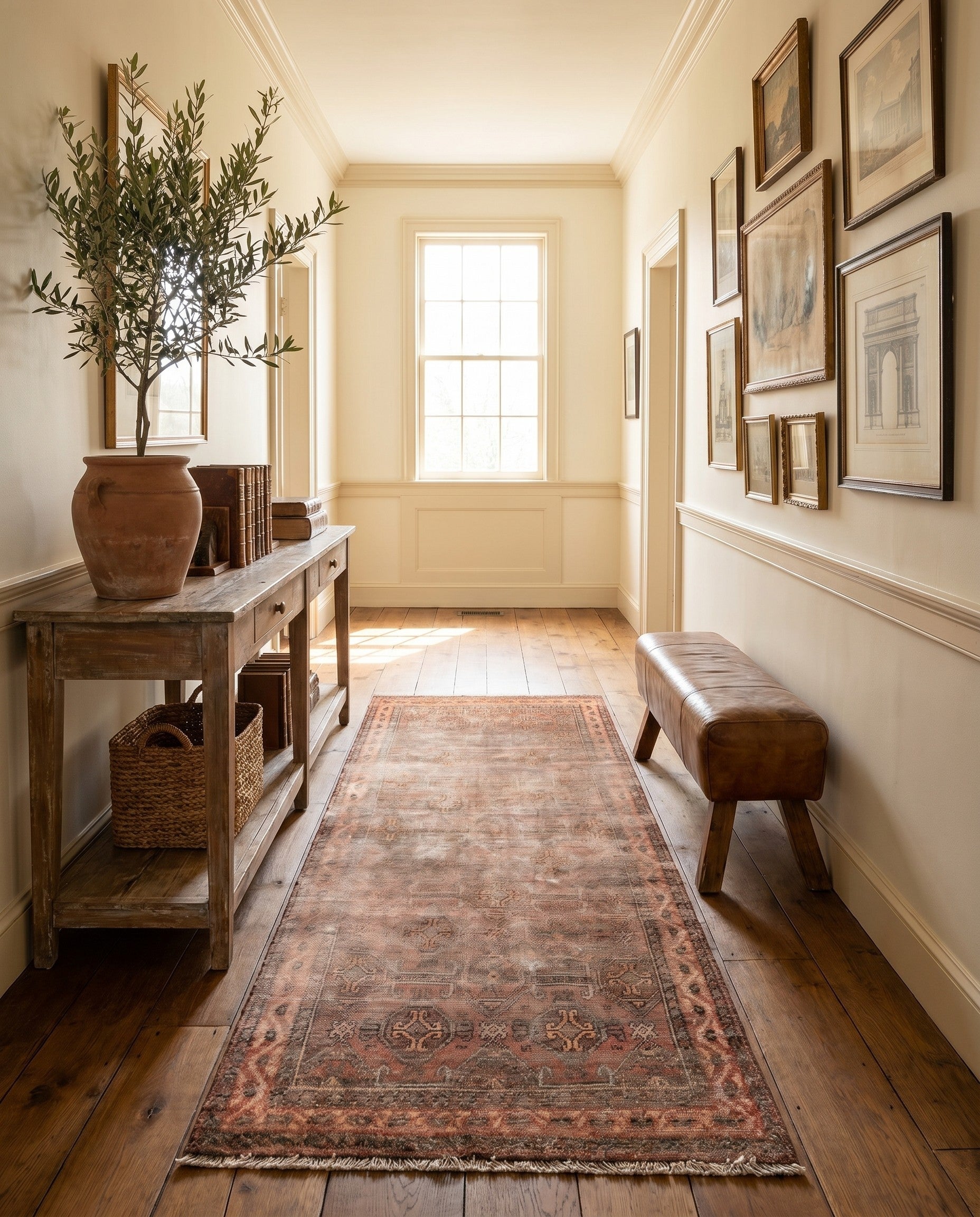 3' 5 x 7' 7 Hand Knotted Ultra Vintage Persian Wool Runner Rug