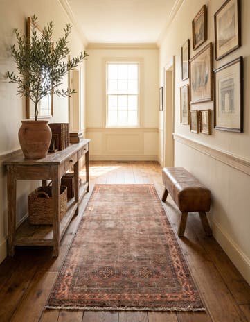 3' 5 x 7' 7 Hand Knotted Ultra Vintage Persian Wool Runner Rug