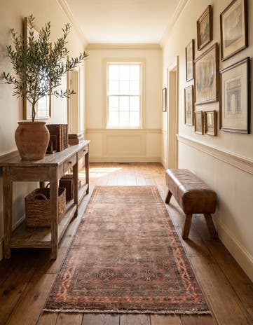 3' 5 x 7' 7 Hand Knotted Ultra Vintage Persian Wool Runner Rug