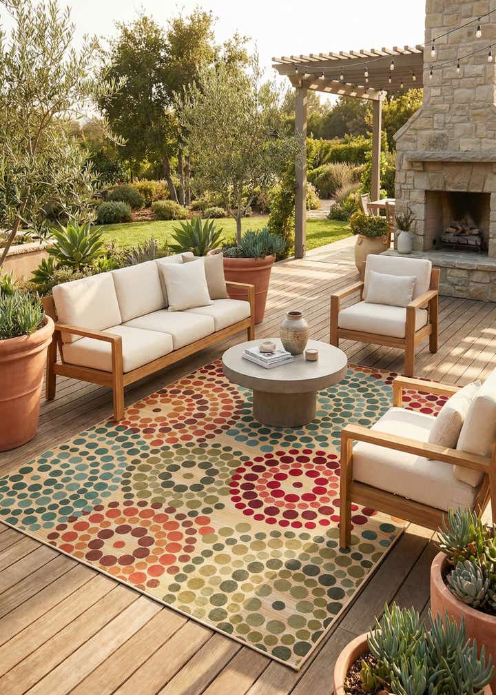 7' 10 x 10' Easy-Clean Modern Indoor / Outdoor Rug