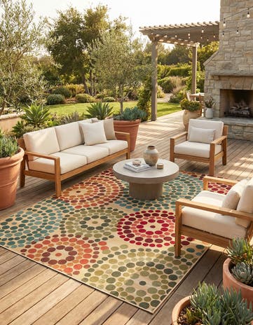 7' 10 x 10' Easy-Clean Modern Indoor / Outdoor Rug