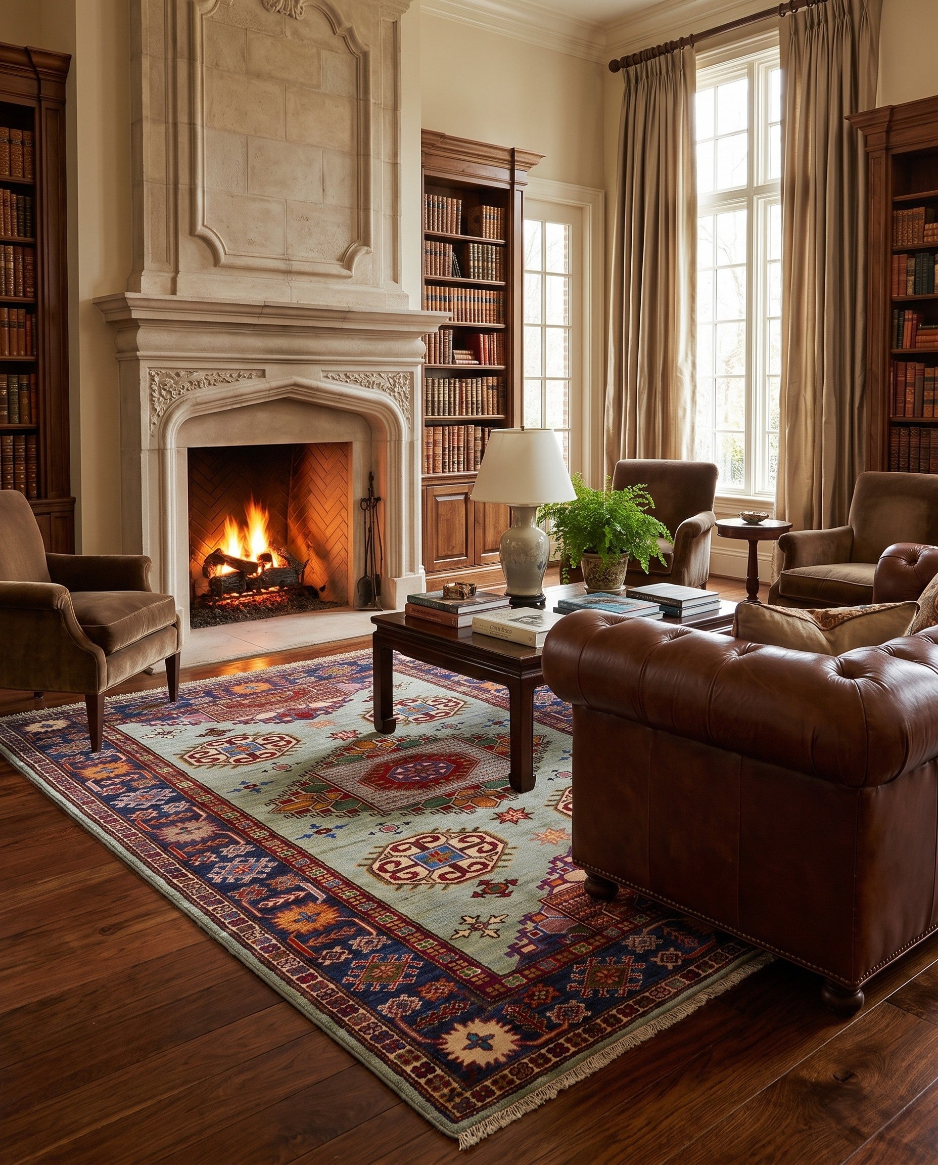 4' 1 x 6' 3 Hand Knotted Kazak Rug