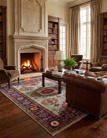 4' 1 x 6' 3 Hand Knotted Kazak Rug