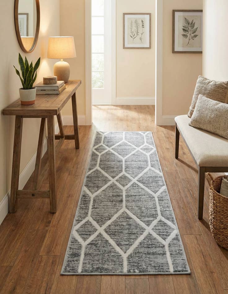 Detail image of 2' x 6' Lattice Trellis Runner Rug