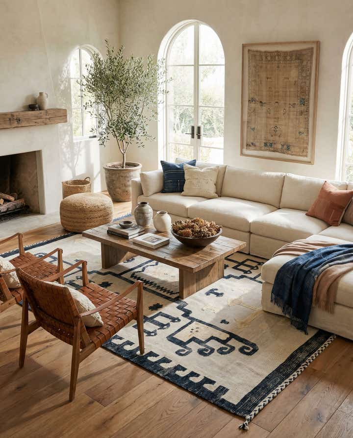 8' 2 x 10' 5 Hand Knotted Moroccan Wool Rug