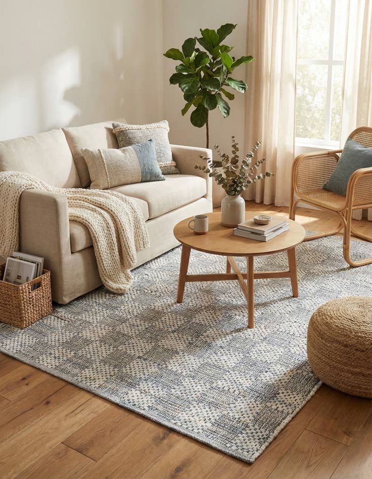 Detail image of 5' 1 x 8' Hand Woven Chindi Cotton Rug