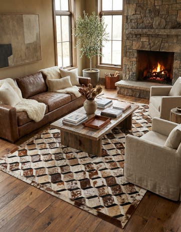 5' 1 x 8' 2 Cowhide - Patchwork Rug