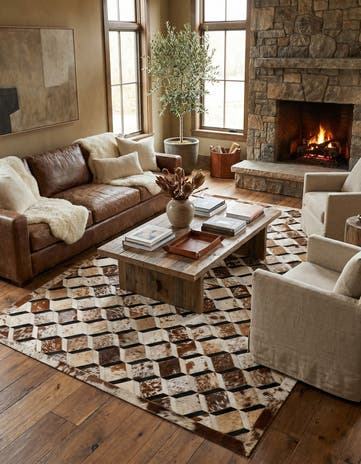 5' 1 x 8' 2 Cowhide - Patchwork Rug