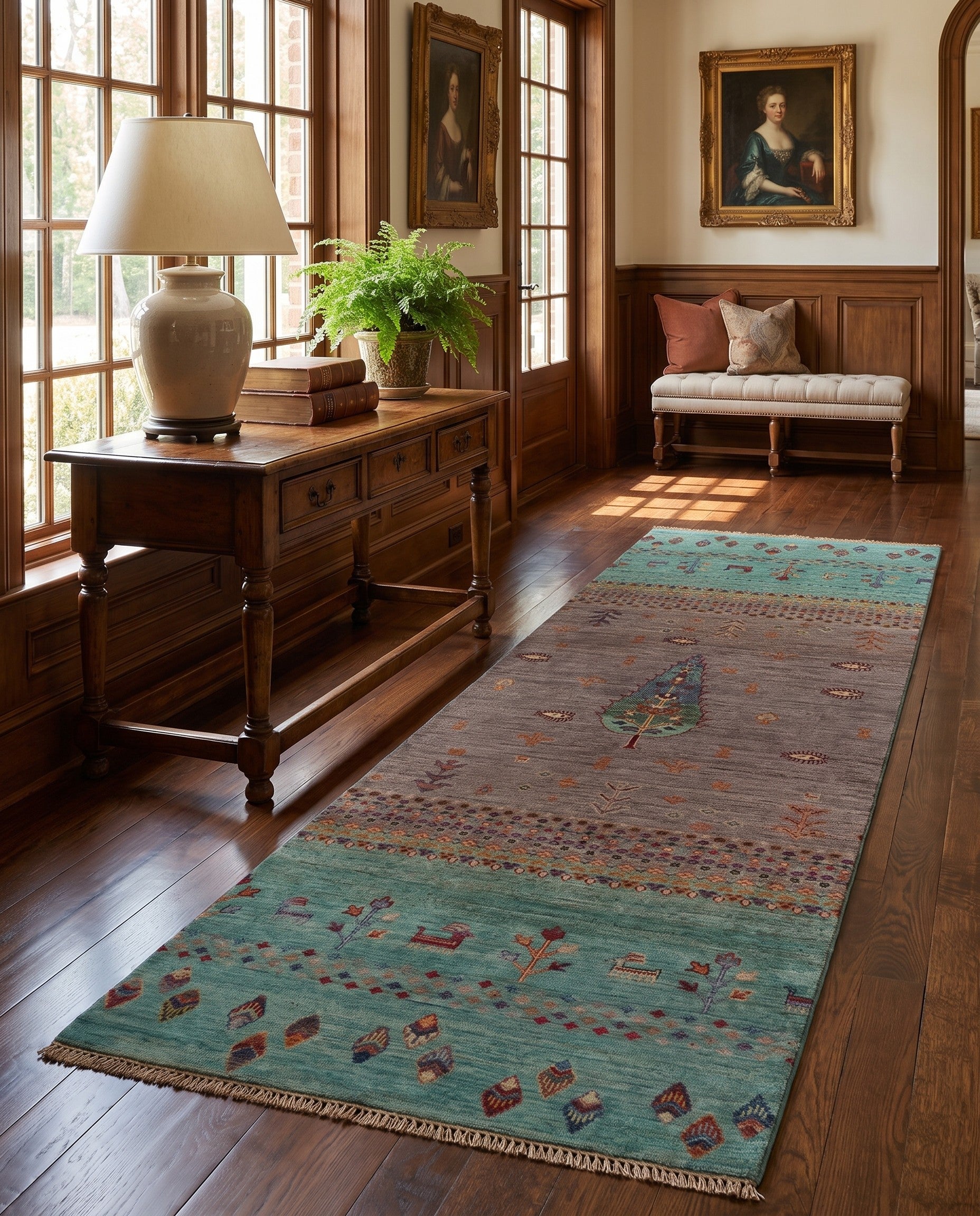 2' 7 x 8' 6 Hand Knotted Kazak Runner Rug
