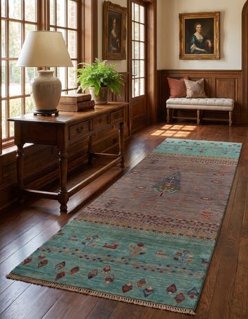 2' 7 x 8' 6 Hand Knotted Kazak Runner Rug