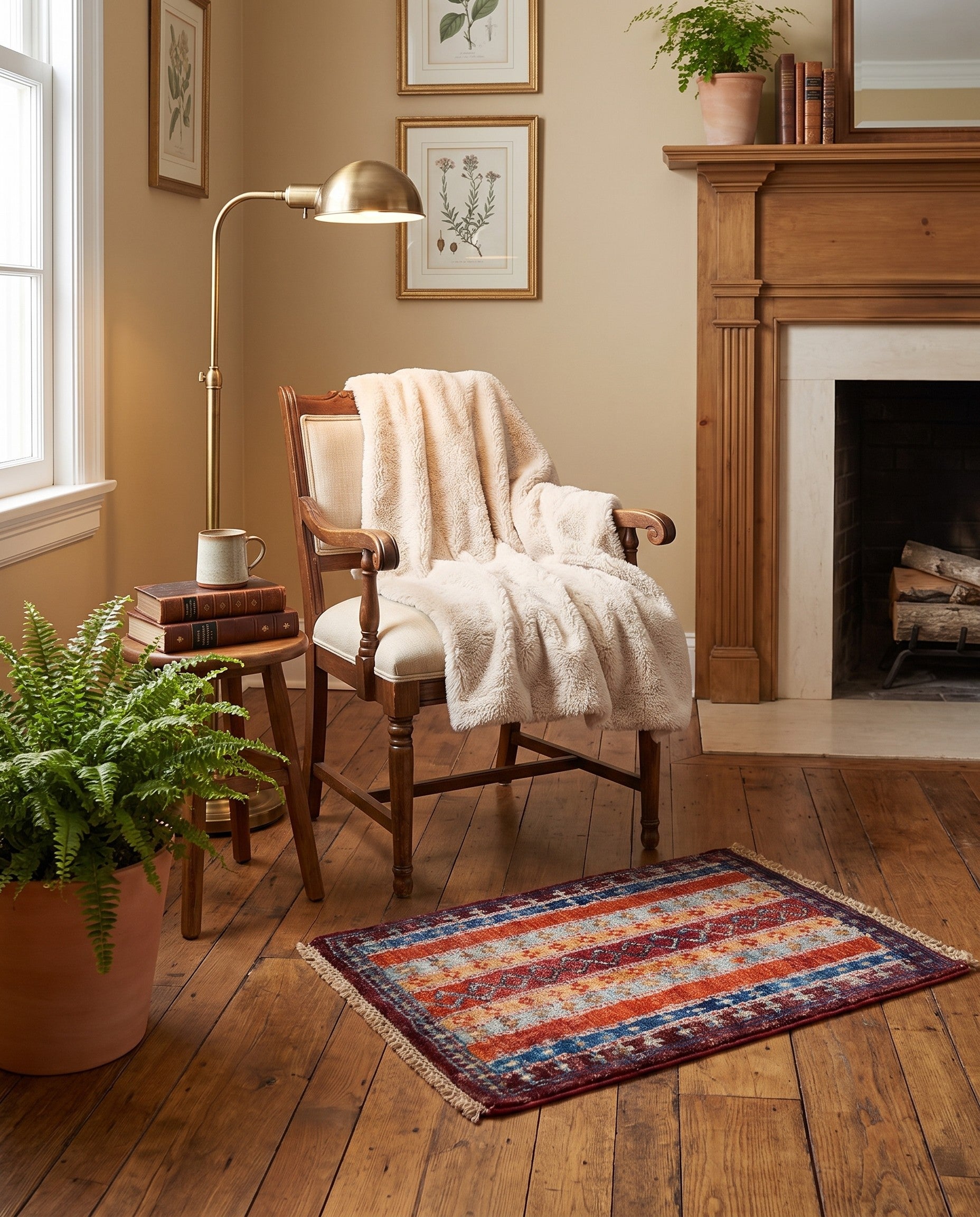 1' 4 x 2' Hand Knotted Ziegler Rug