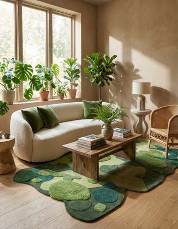 5' 1 x 7' 1 Moss Garden Freeform Rug