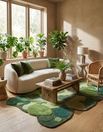5' 1 x 7' 1 Moss Garden Freeform Rug