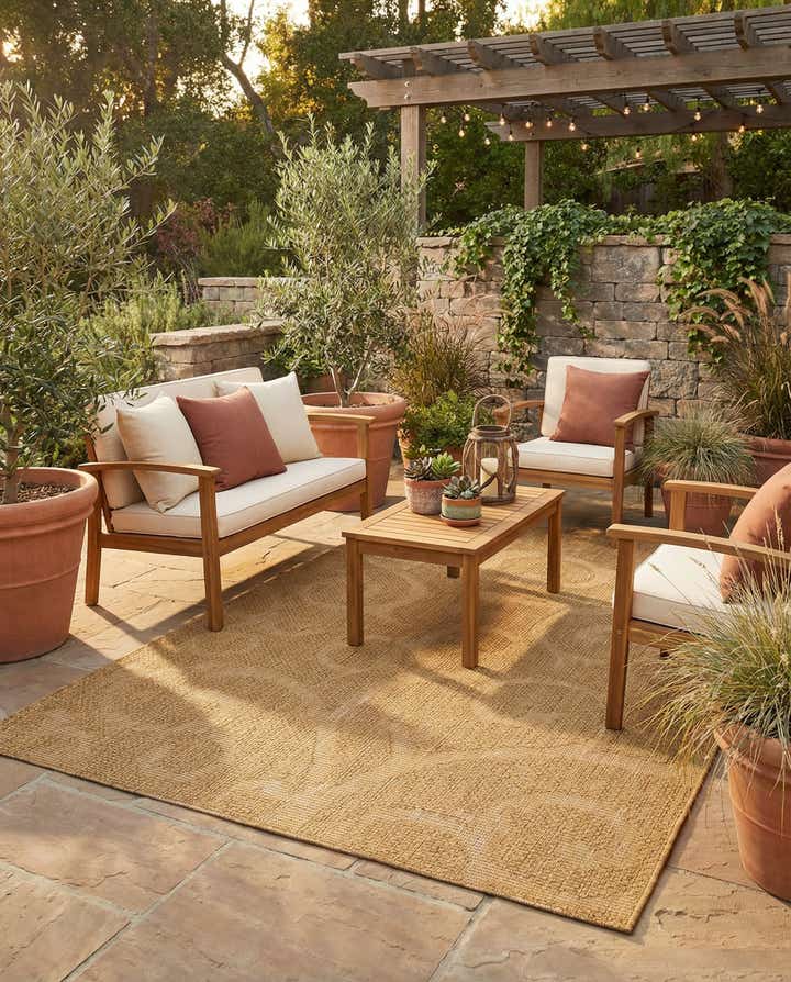 5' x 8' Easy-Clean Botanical Indoor / Outdoor Rug