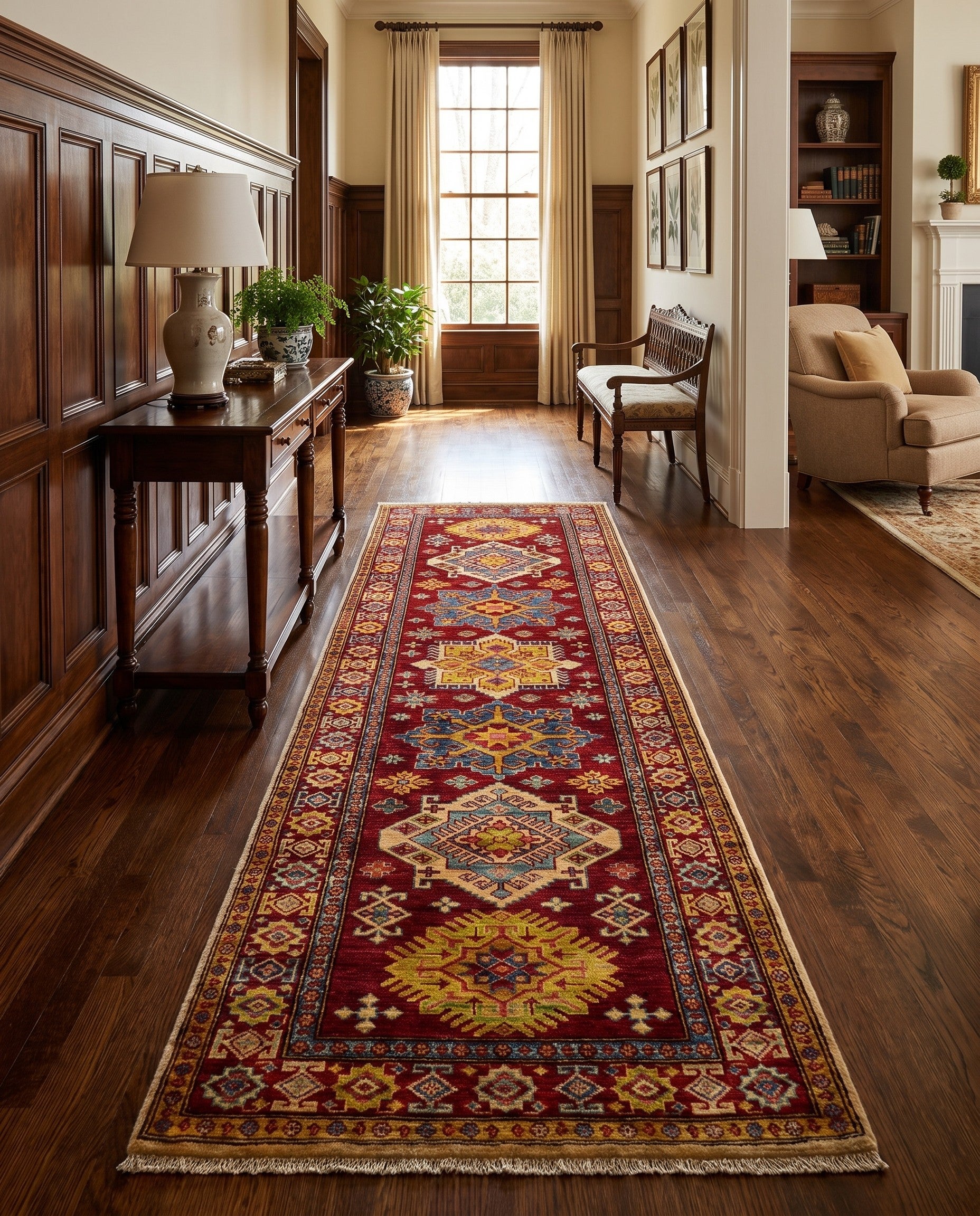 2' 11 x 8' 2 Hand Knotted Kazak Runner Rug