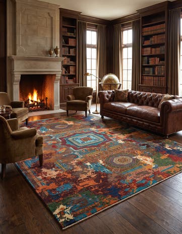 8' 10 x 12' 2 Hand Knotted Mamluk Ziegler Rug
