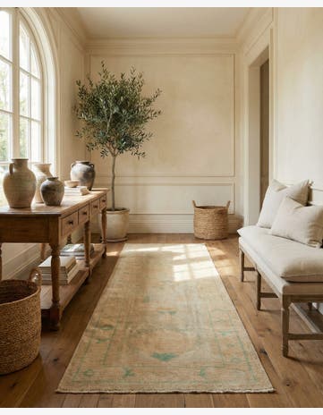 2' 8 x 7' 10 Hand Knotted Oushak Wool Runner Rug