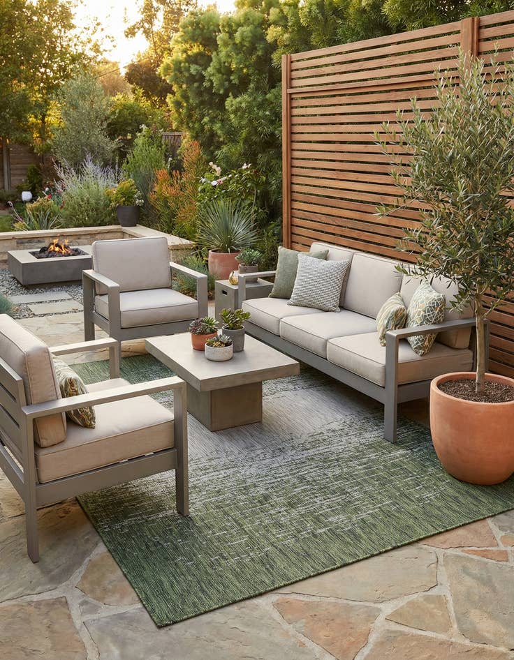 Detail image of 5' 3 x 8' Washable Modern Indoor / Outdoor Rug