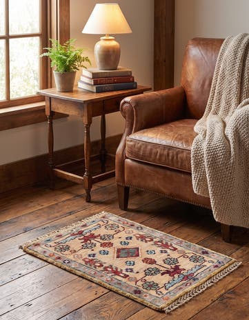 1' 4 x 2' Hand Knotted Ziegler Rug