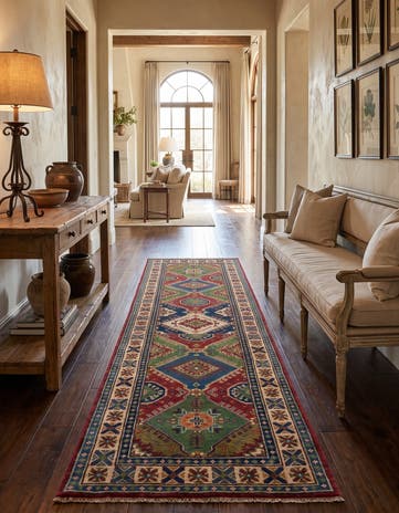 2' 8 x 11' 7 Hand Knotted Kazak Runner Rug