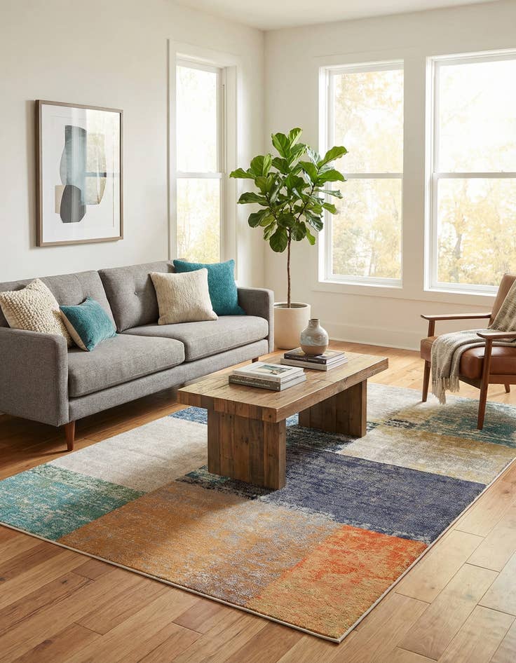 Detail image of 6' x 9'  Washable Vivid Rug