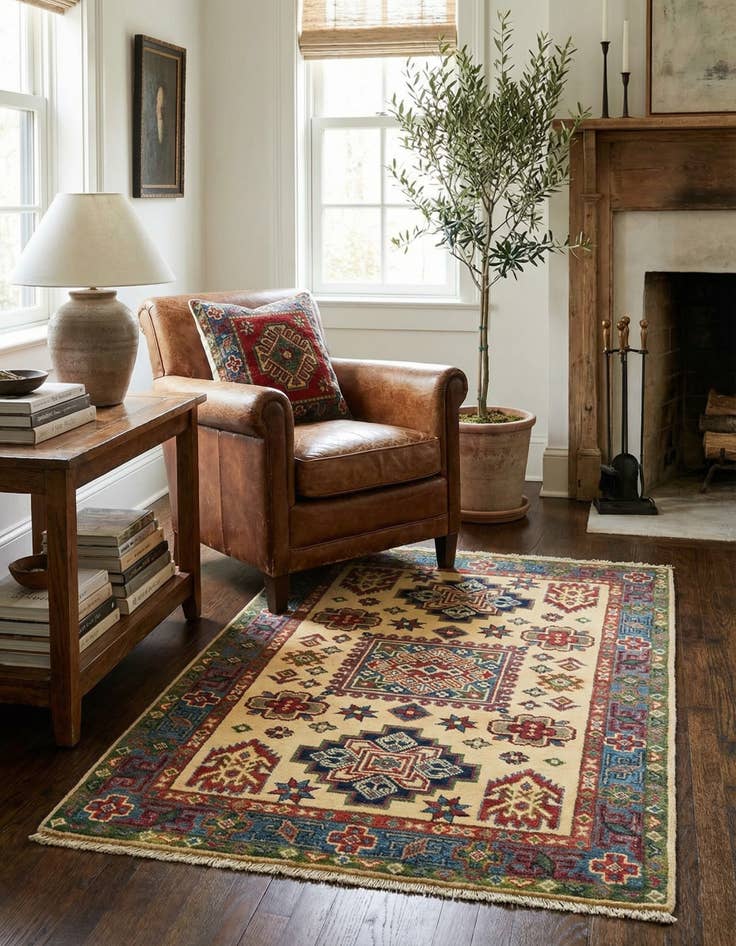 Detail image of 2' 8 x 4' 1 Hand Knotted Kazak Rug