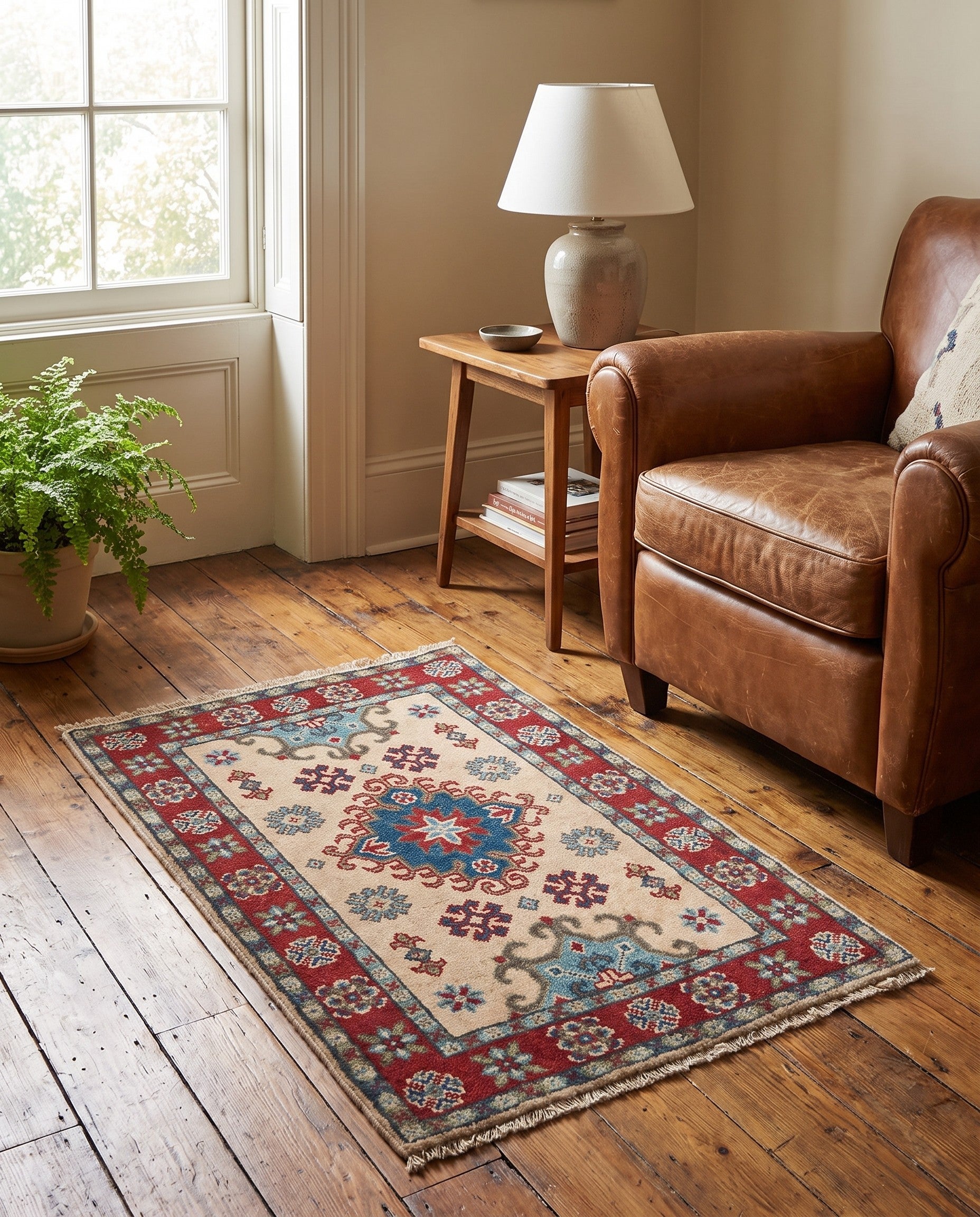 2' x 3' 1 Hand Knotted Kazak Rug