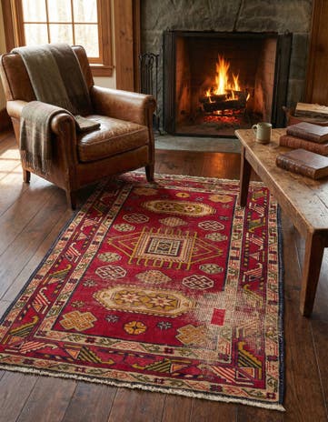 2' 8 x 4' 4 Hand Knotted Kazak Persian Wool Rug