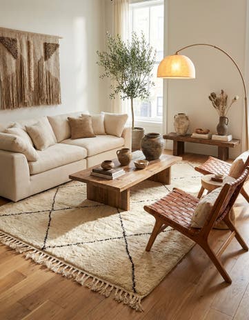 6' 8 x 10' 3 Hand Knotted Moroccan Wool Rug