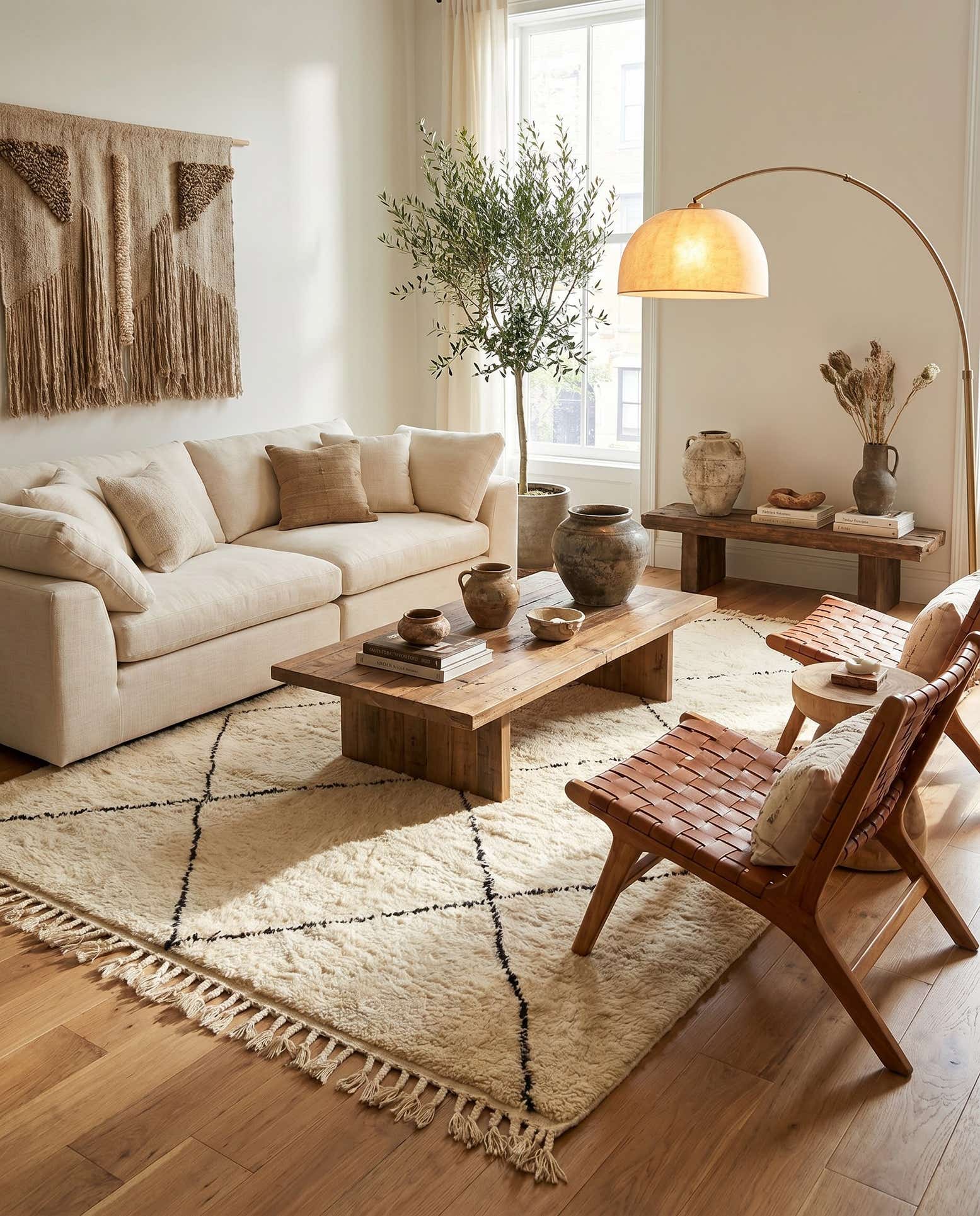 6' 8 x 10' 3 Hand Knotted Moroccan Wool Rug
