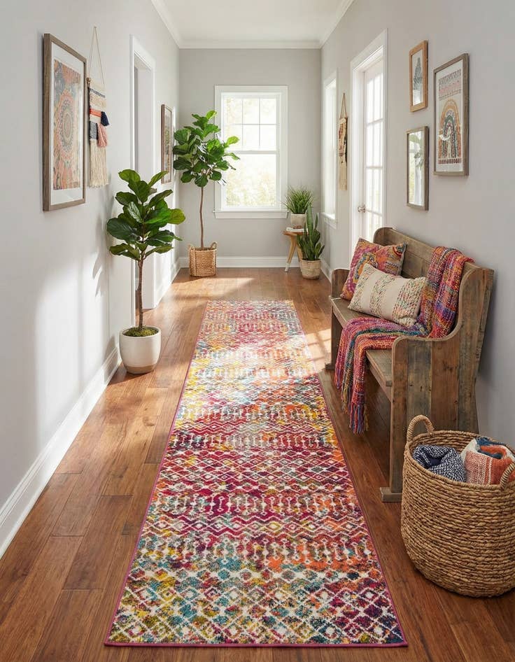 Detail image of  3' 3 x 16' 5 Moroccan Trellis Runner Rug