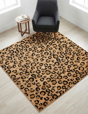 Light Brown Savannah Square Rug